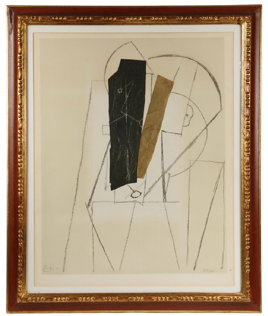AFTER PABLO PICASSO (1881-1973): "Papiers Colles", a photolithograph after the original collage drawing of 1910, now in the collection of the Musee National d'Art Moderne, printed on Rives by Mourlot in 1966, a limited edition of 300
