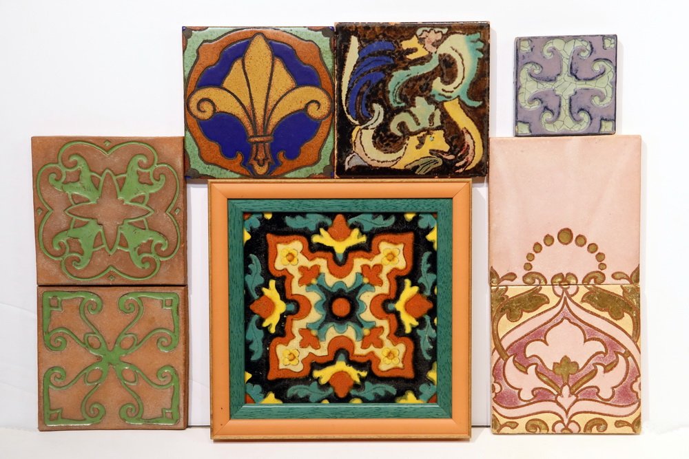 (8) California Arts & Crafts Pottery Tiles