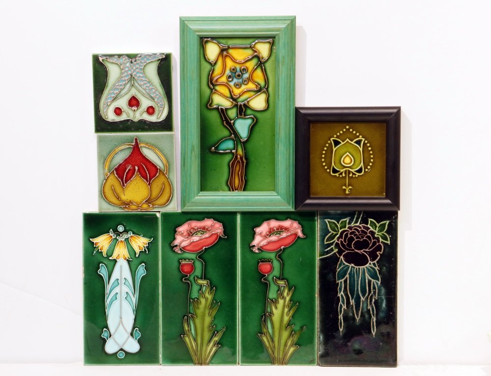(18) ASSORTED ART NOUVEAU TILES (1 of 5)