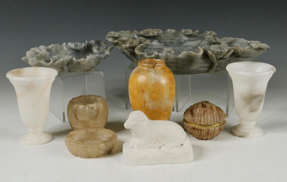 (9 PCS) CARVED STONE (1 of 2)