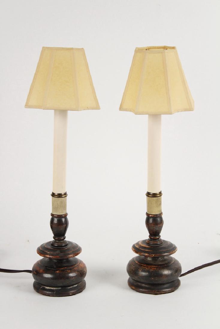 PAIR OF WOODEN BASE LAMPS (1 of 1)