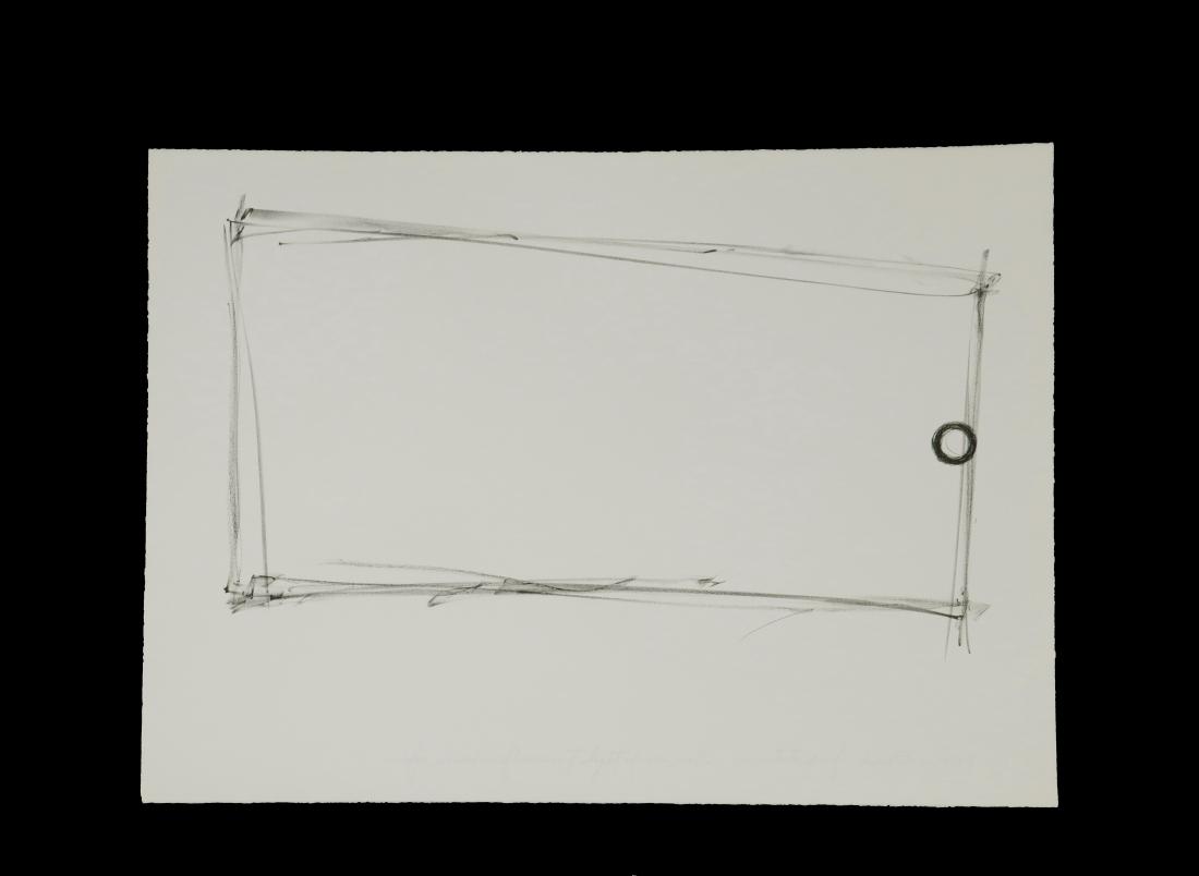 DAN FLAVIN (NY, 1933-1996): "for circular flourescent light of one wall", lithograph, pencil signed, marked as an artist's proof, dated 1974/3. Final edition of 50. From a folio set of 5 Works: Untitled - for one walled circular