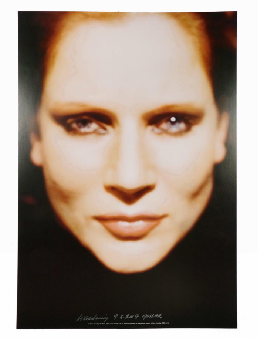 KATHARINA SIEVERDING (GERMANY, 1944 - ): Signed Exhibition Poster from "Munchehaus-Museum fur Moderne Kunst Goslar", an offset color photolithograph, from the original C-Print, Acryl, Stahl "Die Sonne um Mitternacht Schauen VII/196/18, 1973"