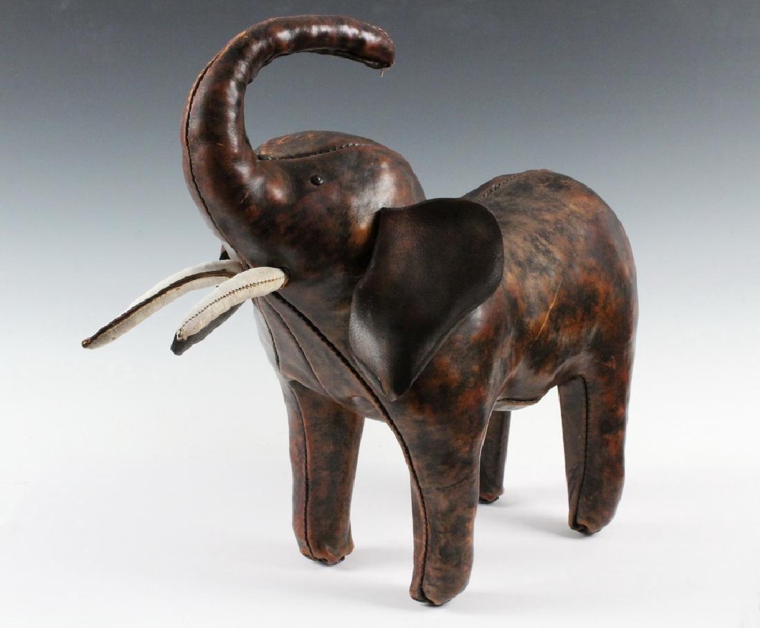 LEATHER ELEPHANT FOOTSTOOL (1 of 7)