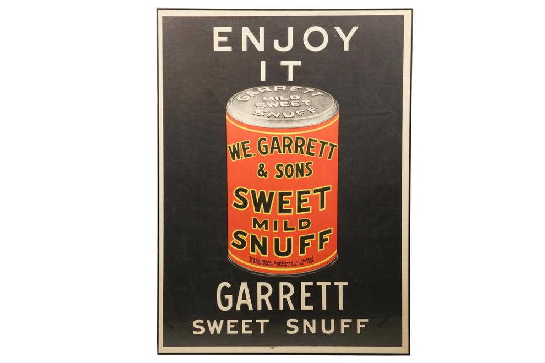 FRAMED GARRETT SWEET SNUFF BROADSIDE POSTER (1 of 1)
