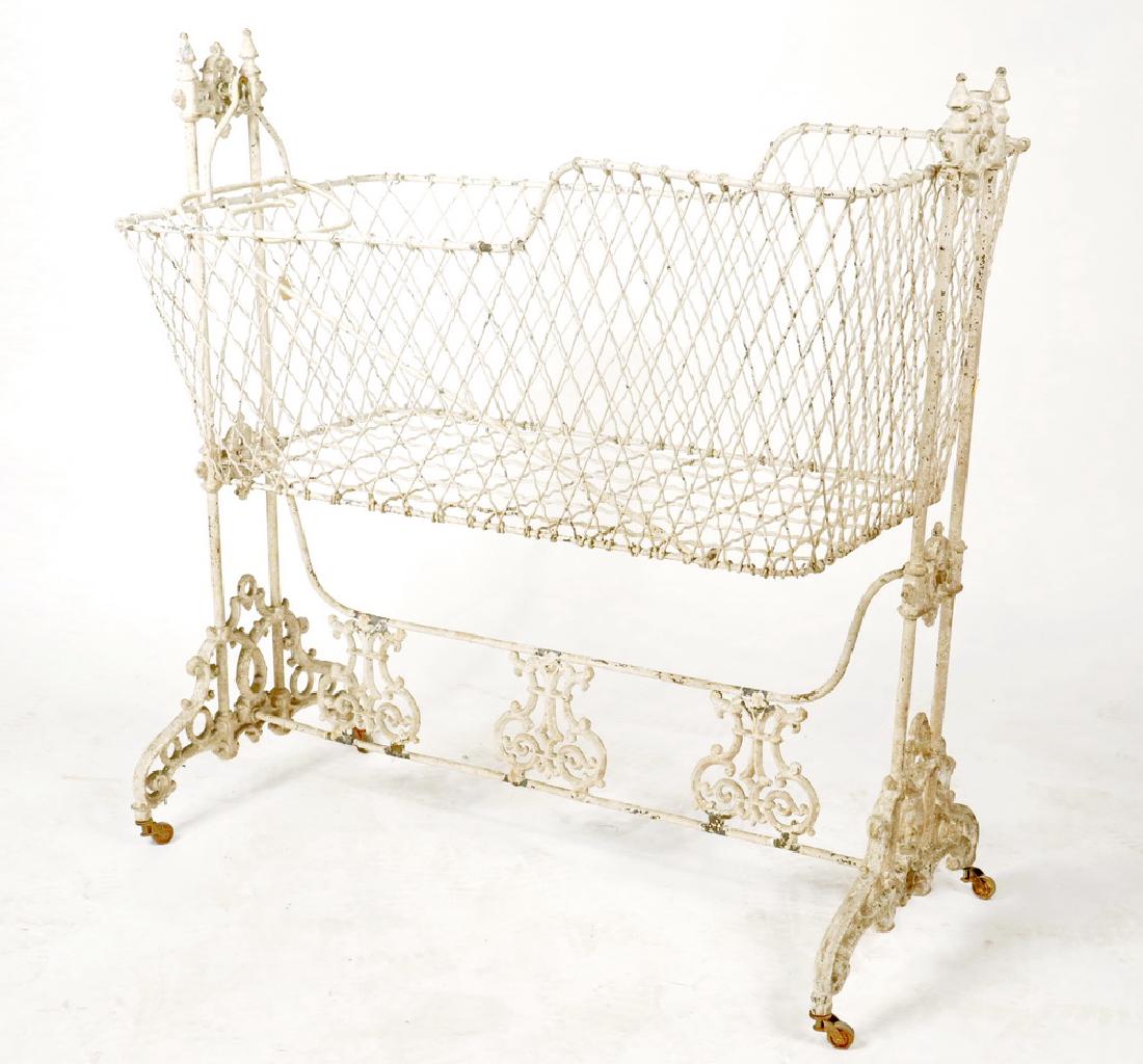 VICTORIAN IRON BABY CRADLE