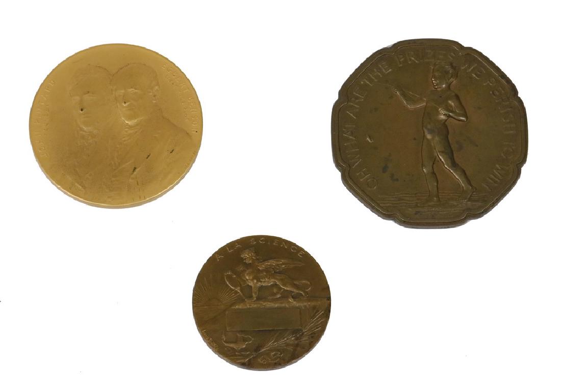 (3) BRONZE TABLETOP MEDALS (1 of 7)