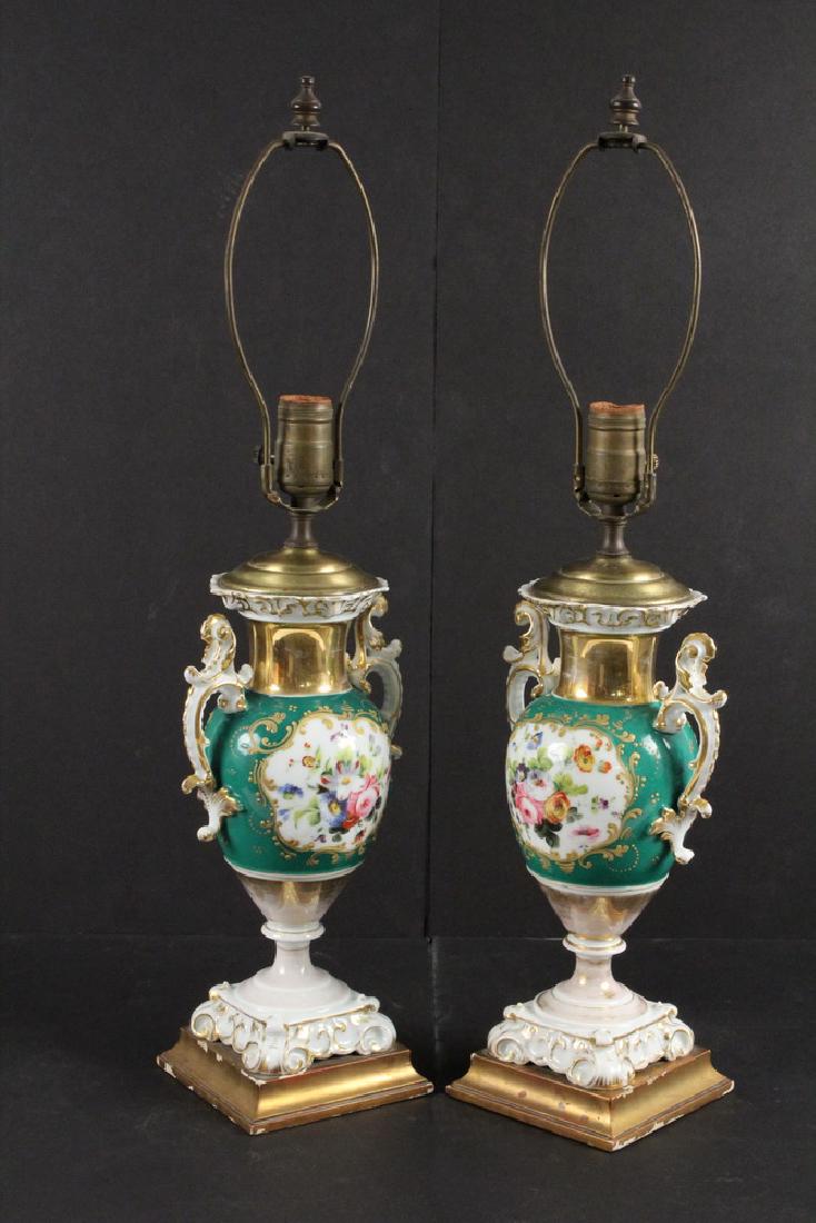 PR OLD PARIS PORCELAIN VASES AS LAMPS (1 of 3)
