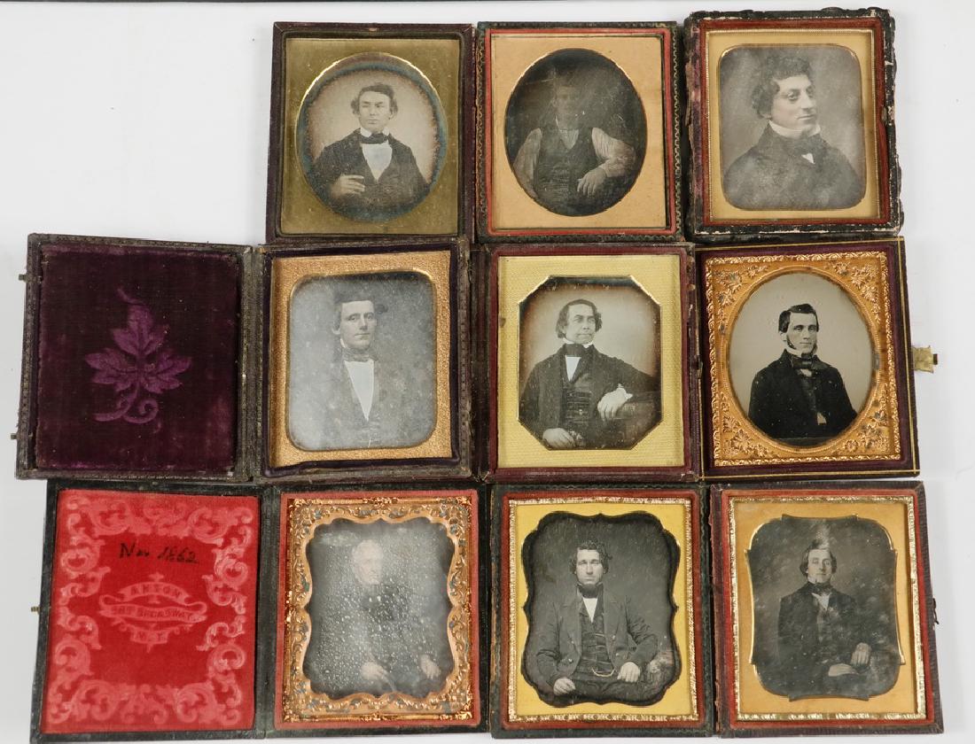 (9) CASED DAGUERREOTYPE PHOTOS OF MEN (1 of 4)