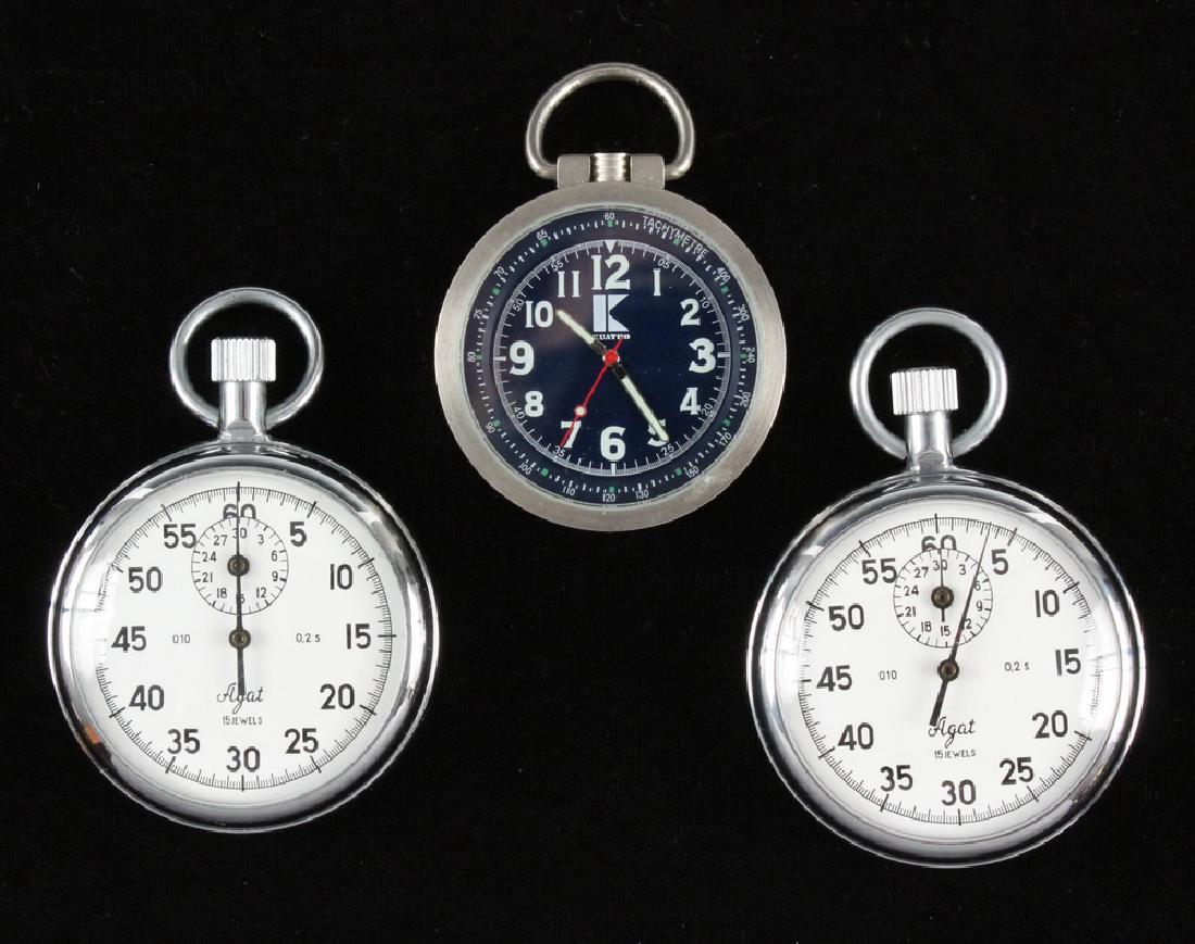 (2) RUSSIAN AGAT STOPWATCHES & (1) POCKET WATCH (1 of 3)