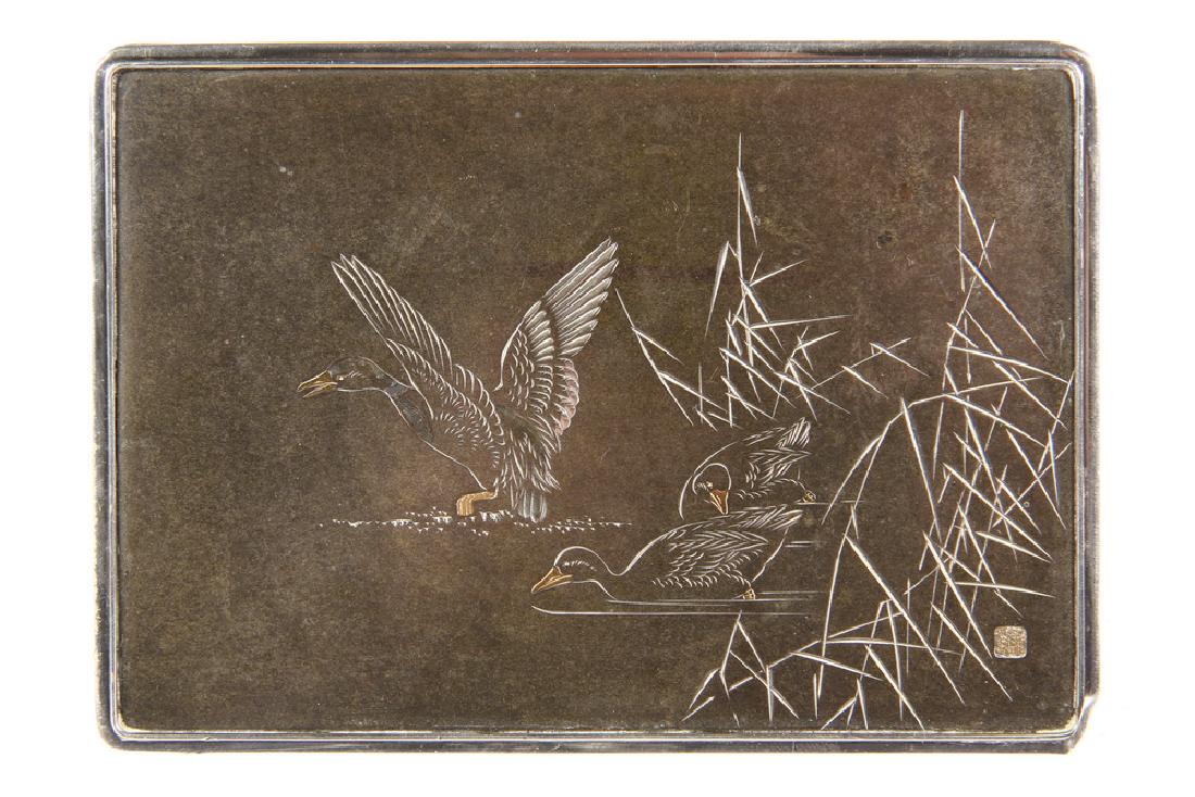 JAPANESE SILVER & GOLD CIGARETTE BOX (1 of 4)