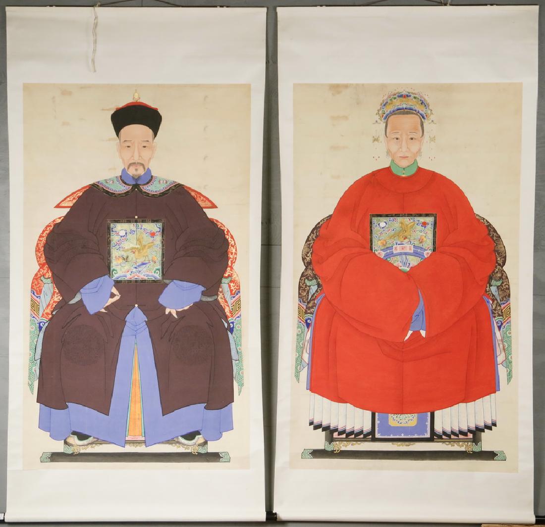 PR OF LARGE CHINESE ANCESTOR SCROLLS (1 of 3)