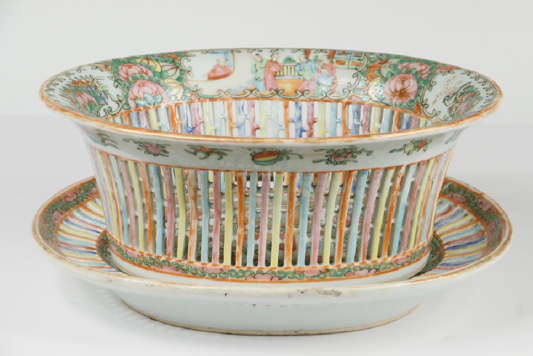 CHINESE CHESTNUT BASKET & UNDERPLATE (1 of 2)
