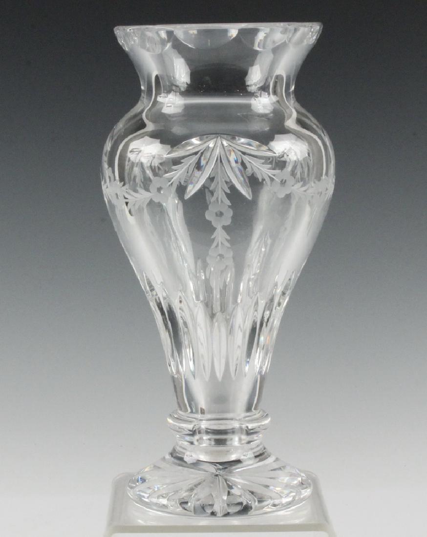 CUT & ETCHED CRYSTAL VASE (1 of 3)