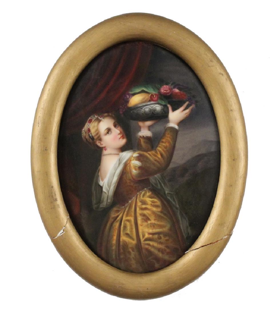 VICTORIAN PAINTED PORCELAIN PLAQUE (1 of 2)