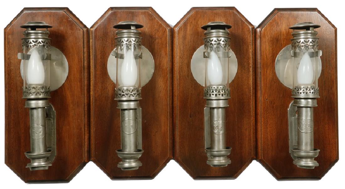 (4) FRENCH RAILROAD SCONCES (1 of 2)