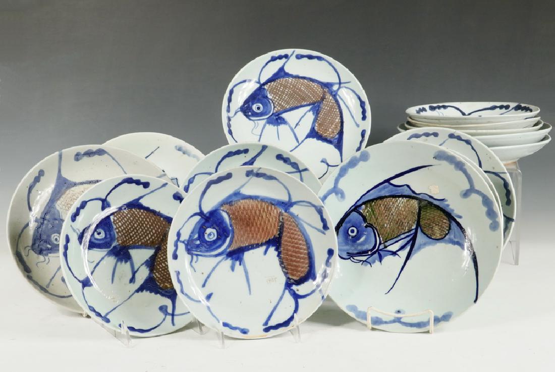 (14) JAPANESE FISH PLATES