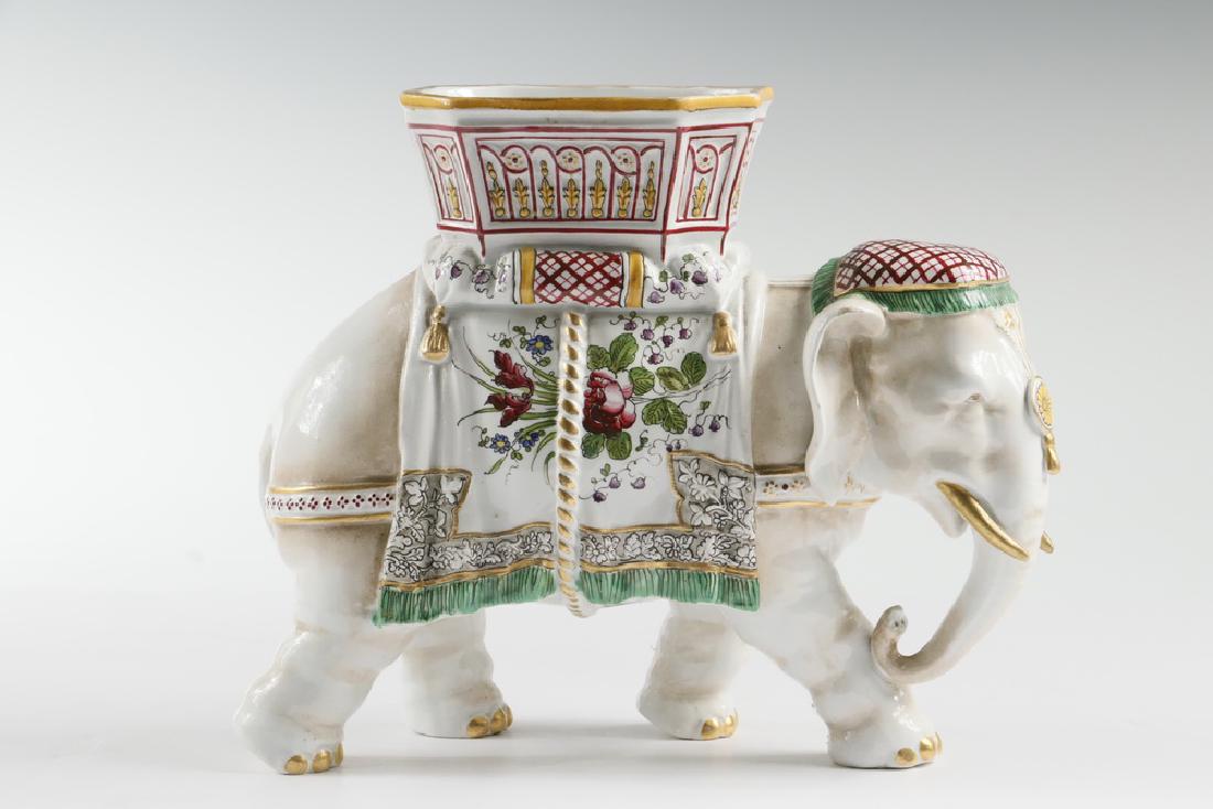 19TH C. MAJOLICA ELEPHANT VASE (1 of 3)