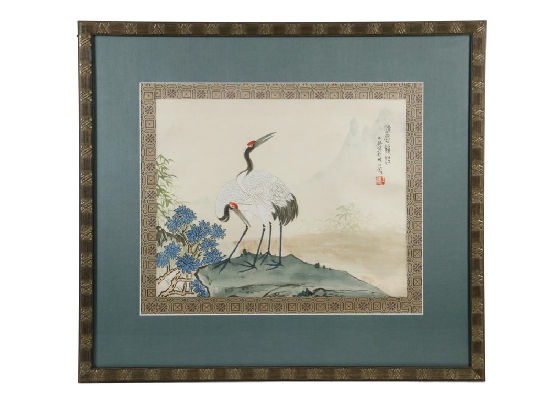 FRAMED CHINESE SCROLL (1 of 3)