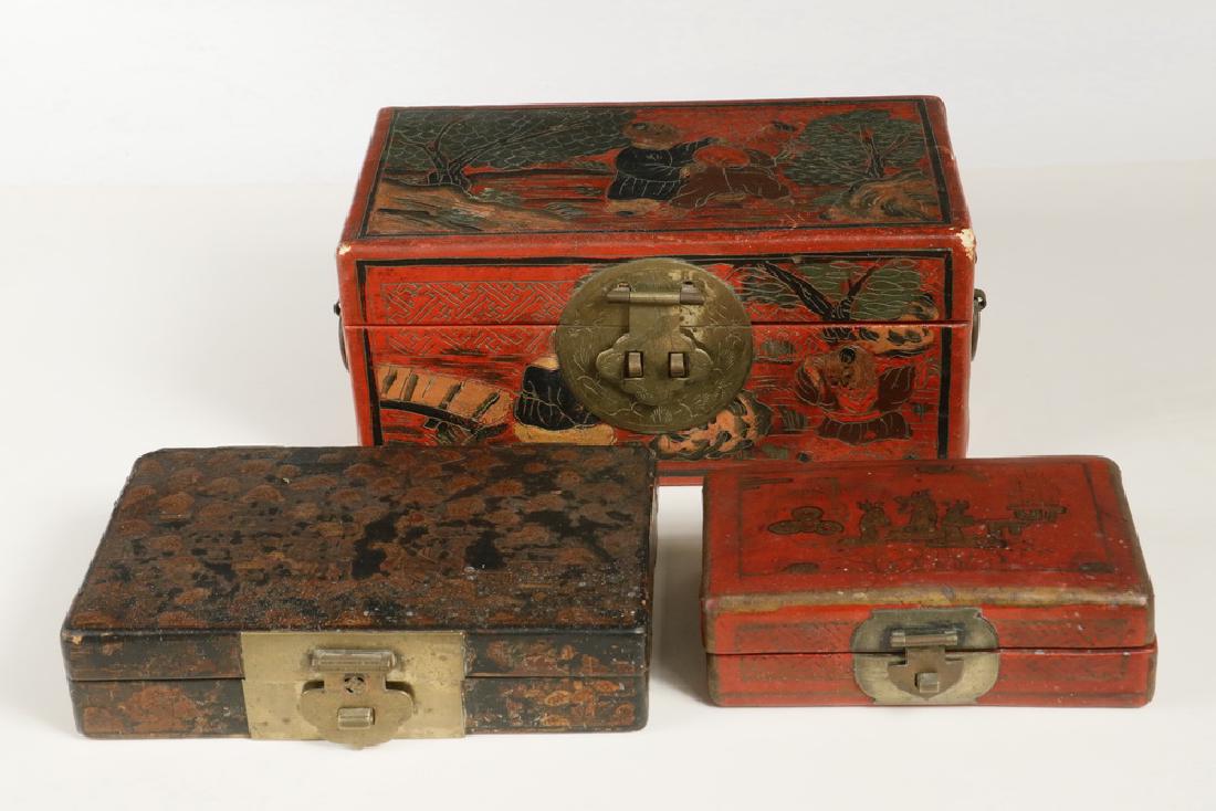 (3) SMALL CHINESE LACQUERED BOXES (1 of 3)