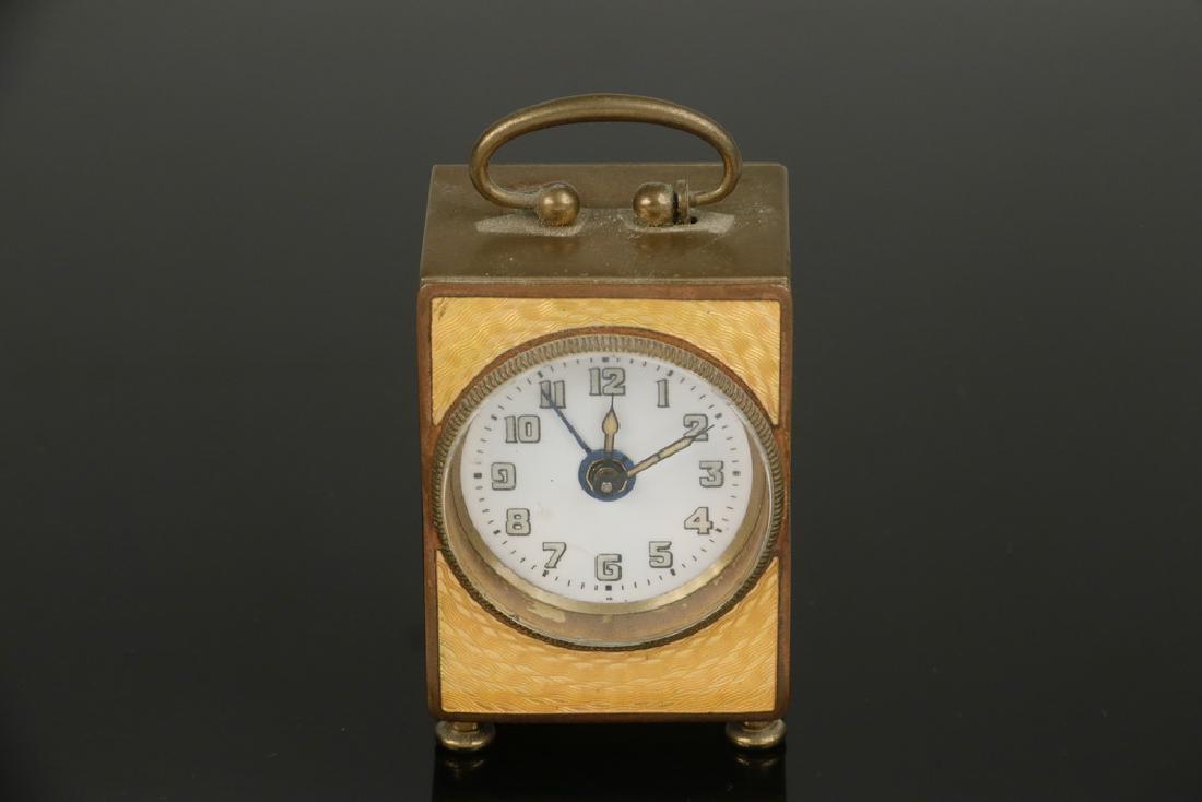 ENAMELED BRASS ALARM CLOCK (1 of 3)
