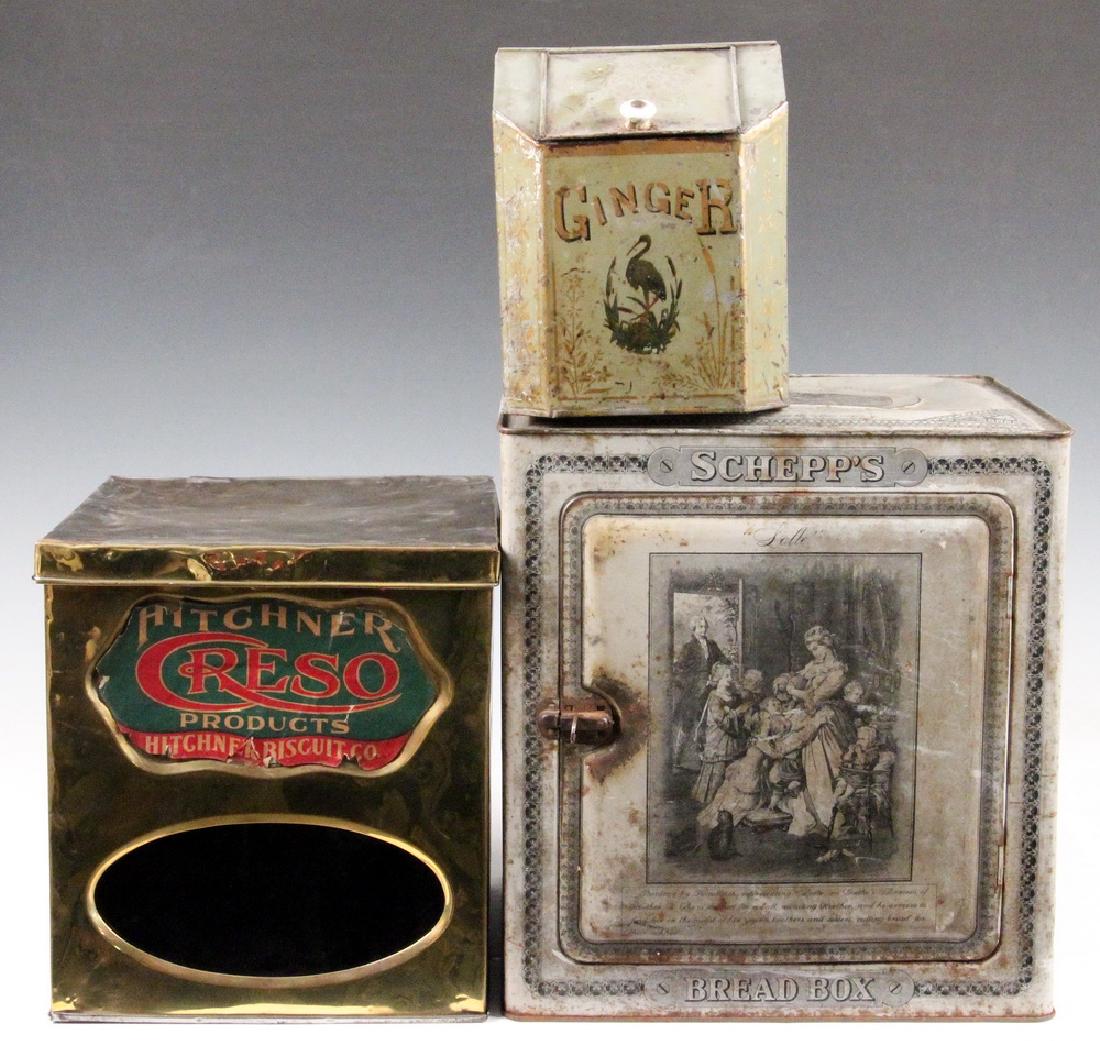 (3) ANTIQUE METAL ADVERTISING BOXES (1 of 3)