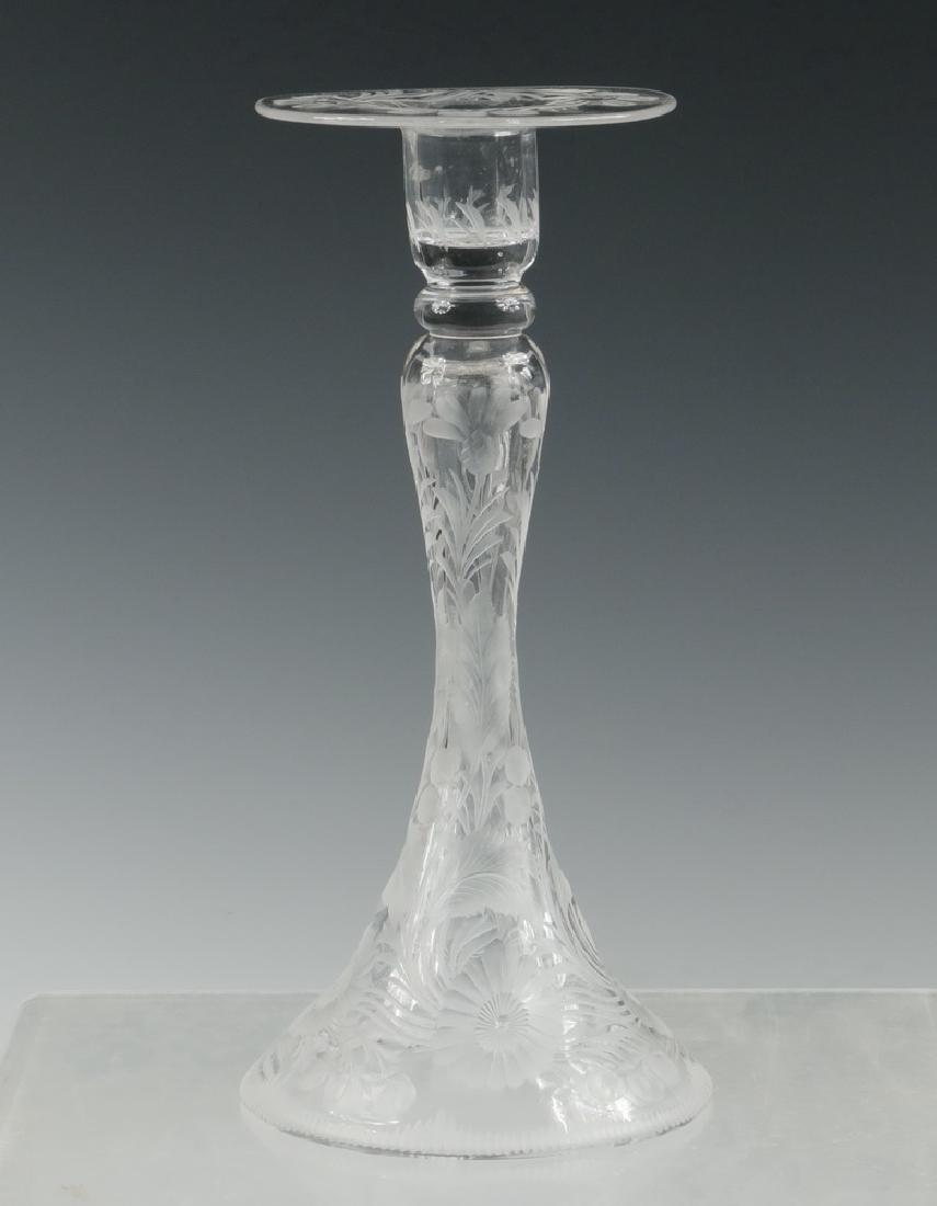 ETCHED CRYSTAL CANDLESTICK (1 of 3)