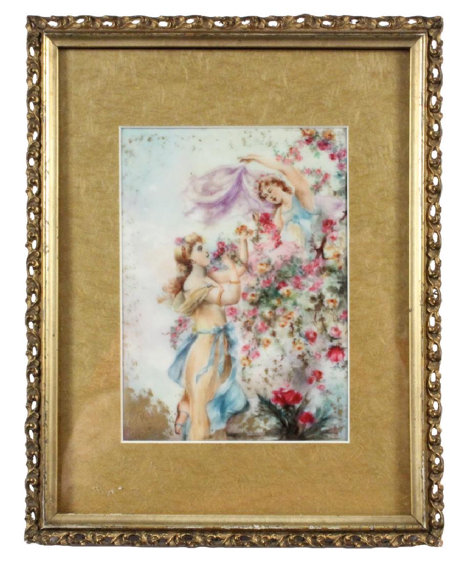 HAND PAINTED FRENCH PORCELAIN PANEL (1 of 2)