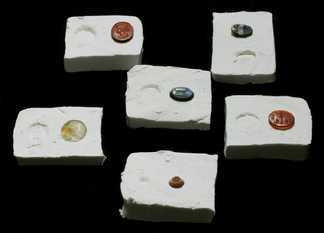 (6) ANCIENT NEAR EASTERN SEAL STAMP BEADS (1 of 6)