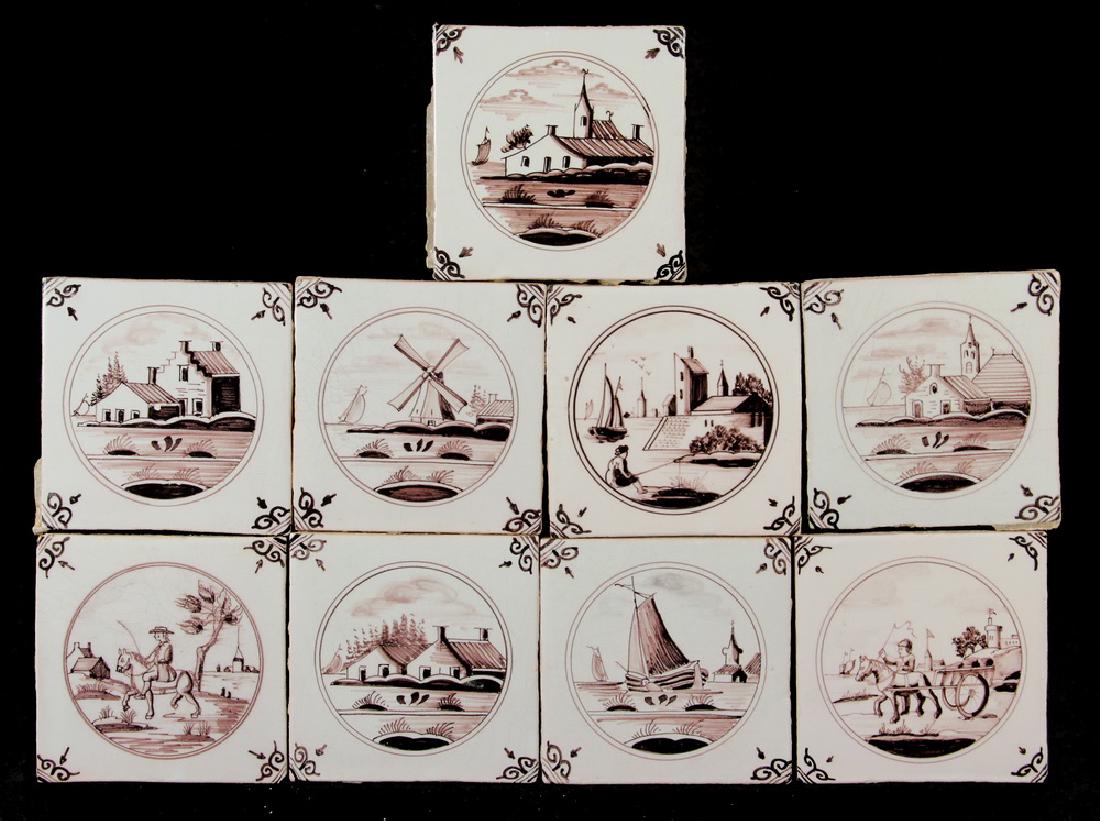 (41) DELFT MANGANESE WALL TILES (1 of 3)