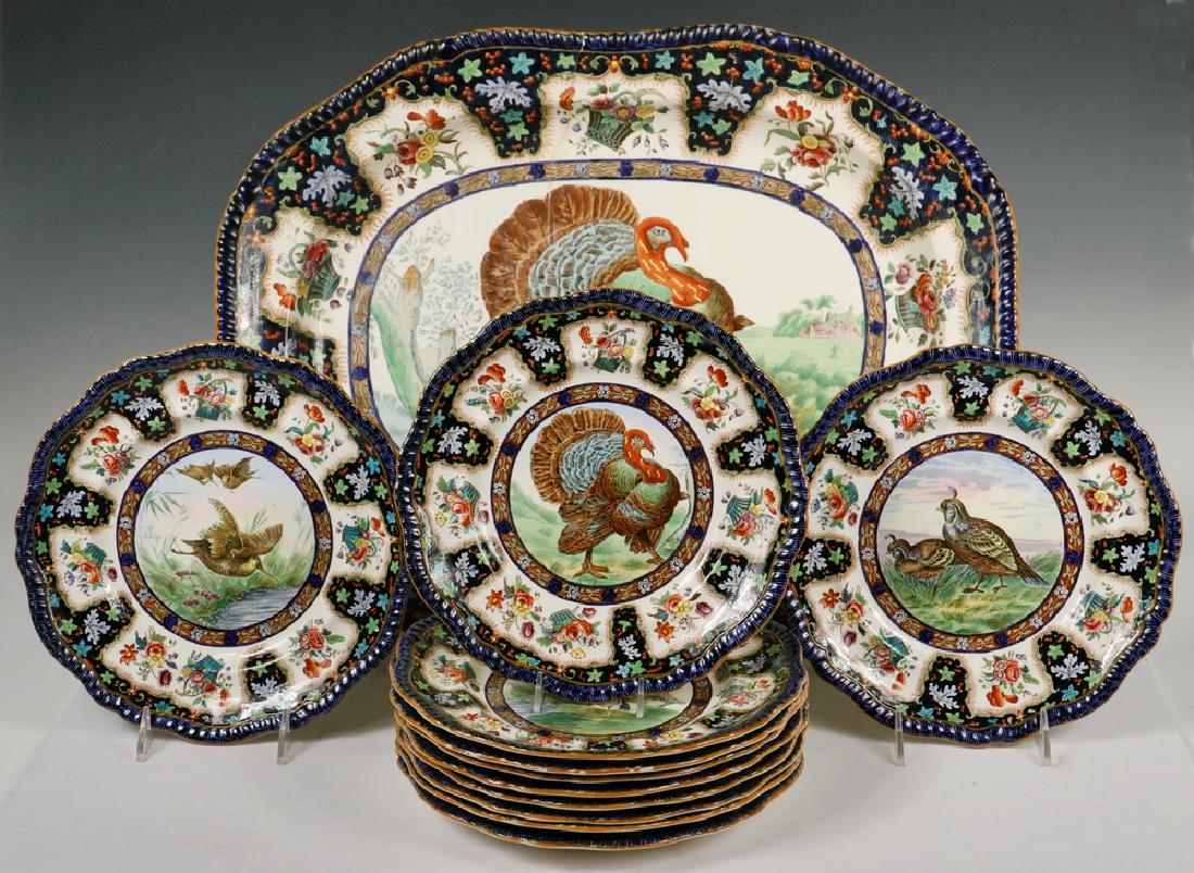 (12 PCS) COPELAND SPODE 'UPLAND GAME' PORCELAIN (1 of 7)