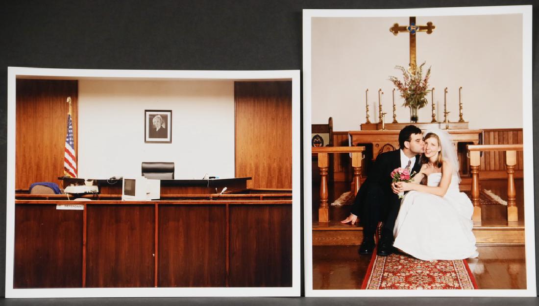 MATT DUCKLO (CONTEMPORARY NY/TN): (2) Original Color Photographs: "Court Room" & "Married Couple", both signed and numbered (or dated?) 10/12 verso, unframed, loose, 11" x 14". Good condition.