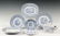 (36 PCS) ENGLISH BLUE TRANSFERWARE CHINA