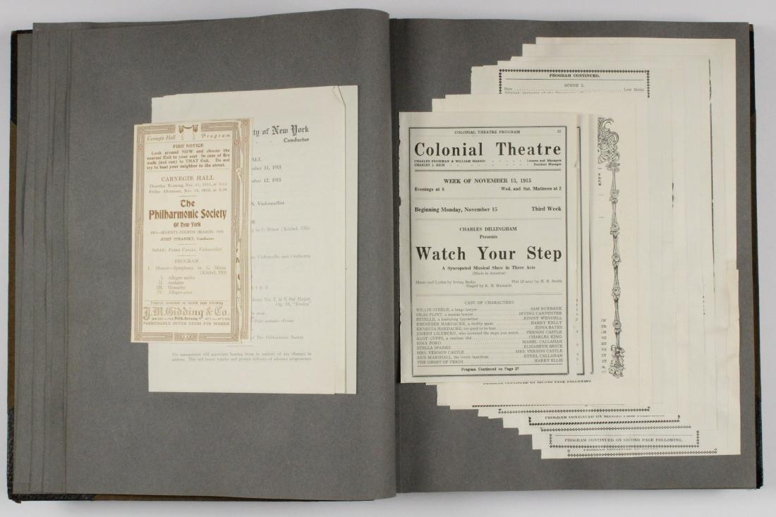 1914-16 HARVARD UNIVERSITY STUDENT'S SCRAPBOOK: Ephemera Collection of Henry B. Moore, including many invitations and programs, athletic tickets, material relating to the early war effort and military training, a trip to Hawaii (for graduation?), m