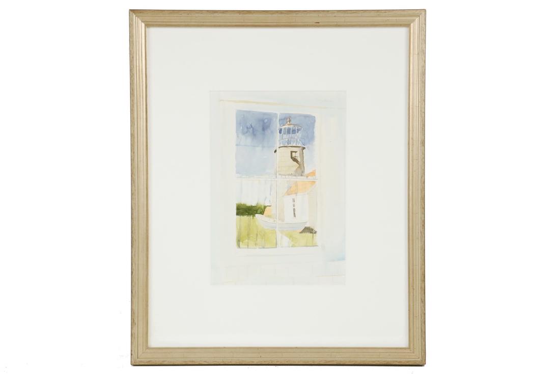 GARY AKERS (KY/ME, 1951 - ): "Reflections", watercolor on paper, signed upper right, titled verso, with quote: "Sometimes not looking at the subject can be more interesting than painting the subject directly. While looking in a w