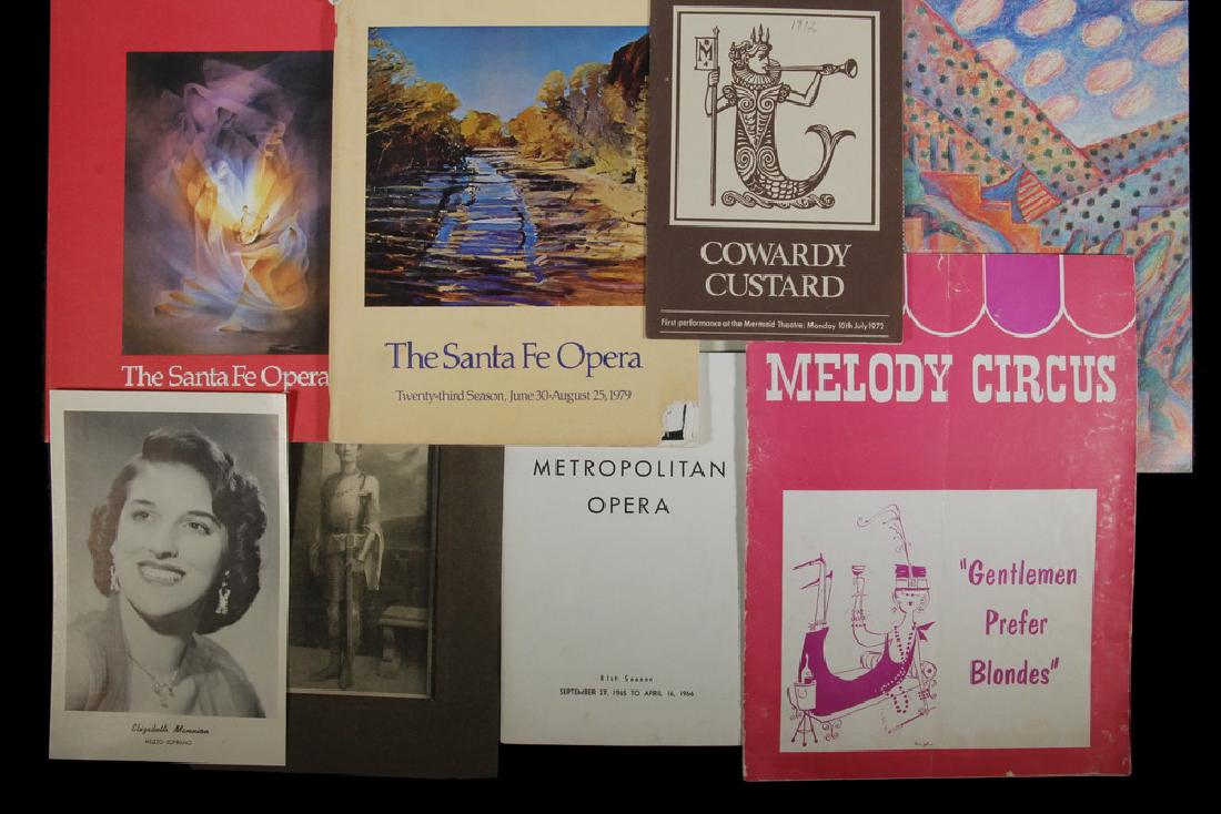 COLLECTION OF APPROX (60) SOUVENIR PROGRAMS MUSICALS,: Along with scrapbook pages, notebook, various theatrical advertising ephemera.