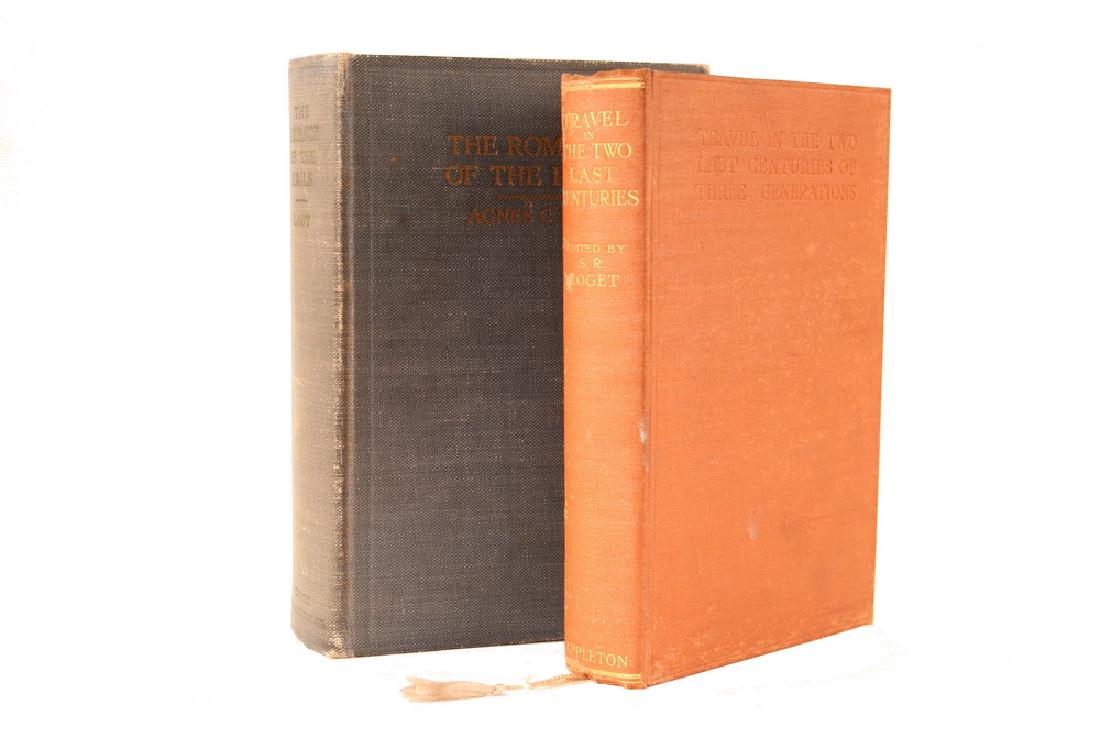 (2) TRAVEL TITLES, (2) BOOKS & (1) PRESIDENTIAL PROGRAM: 'Travel in the Last Two Centuries of Three Generations', edited by S.R. Roget, Appleton, NY, 1922; PLUS 'The Romance of the Rails', Tudor Publ. Co., NY, 1936; PLUS 'Les Deux Chanceliers' by Julian Kla
