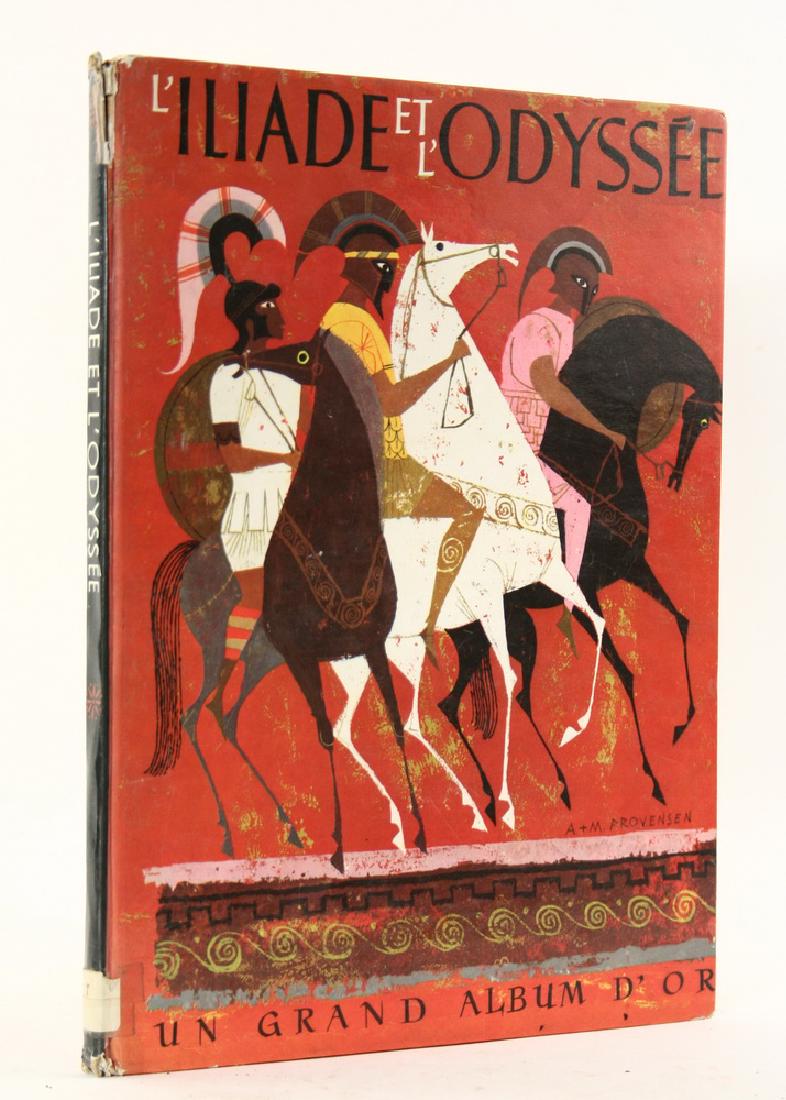 CHILDREN'S BOOK: Large Format, in French 'L'Iliade et L'Odysse, un Grand Album D'Or', adapted by J. Werner Watson, illus. by A & M Provensen, editions Graphiques Internationales, Paris, 1956, great period illustration