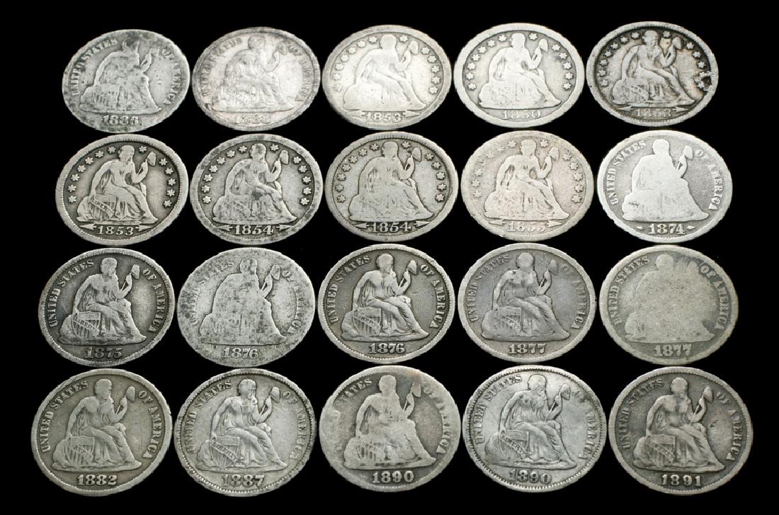 (20) Liberty Seated Dimes (1 of 2)