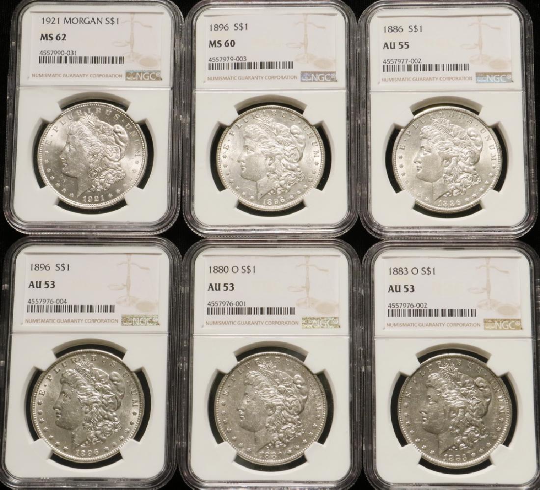 (6) Graded Morgan Dollars (1 of 2)