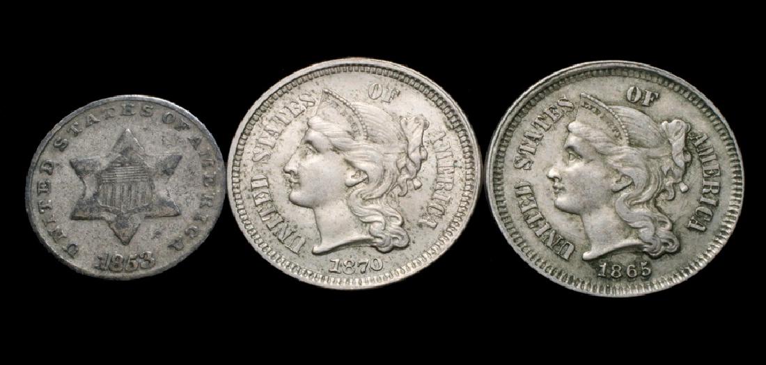 (3) Three Cent Pieces (1 of 2)