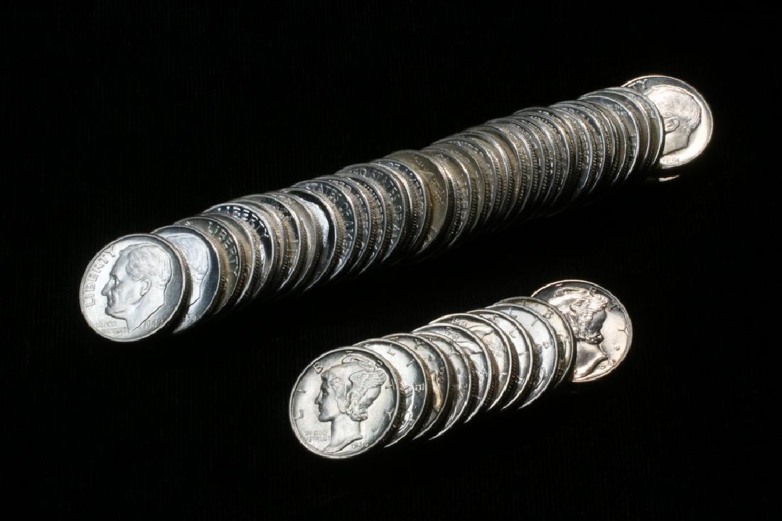 Two Partial BU Rolls of Dimes (1 of 1)
