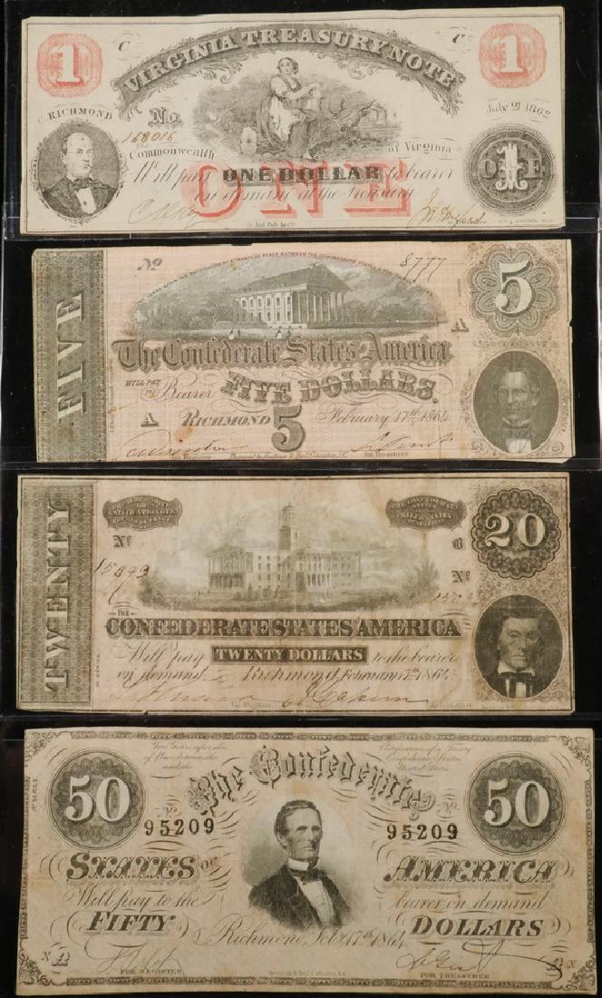 (4 Pcs) of Confederate Currency (1 of 2)