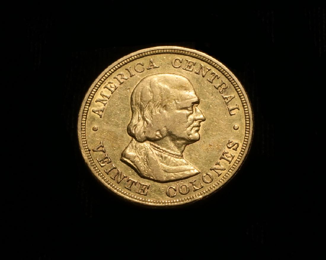 1899 Costa Rica 20 Colones Gold (1 of 2)