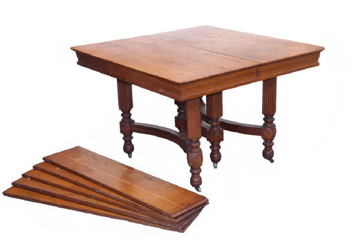 Ca 1900 Quarter Sawn Oak Dining Table With 5 Leaves Ca 1900 Quarter Sawn Oak Dining Table With 5 Leaves