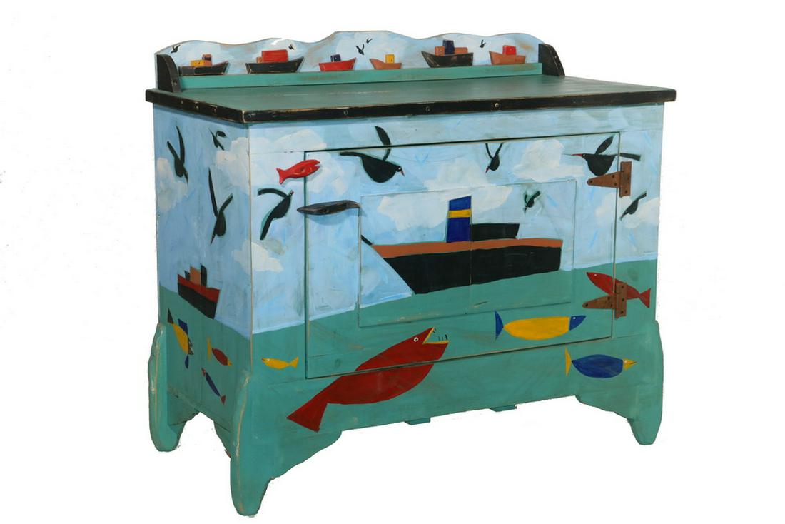 JIM WAGNER (NM/CO/OH, 1940- ) DECORATED CABINET (1 of 3)
