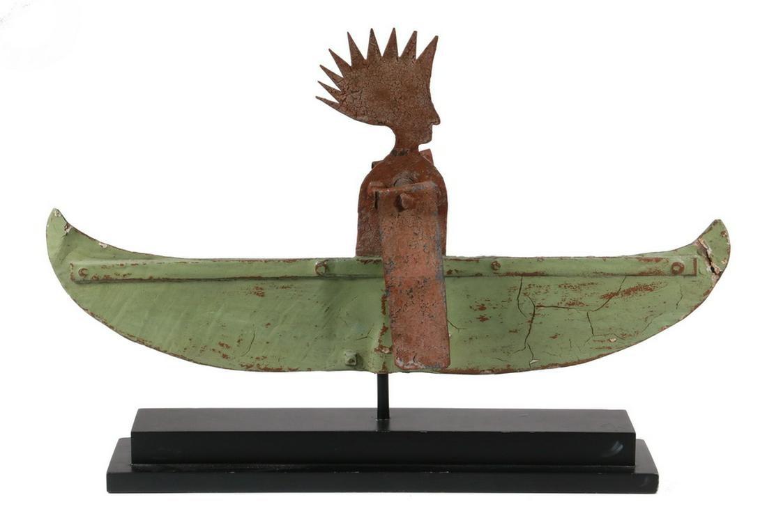 WHIRLIGIG OF INDIAN IN CANOE (1 of 3)