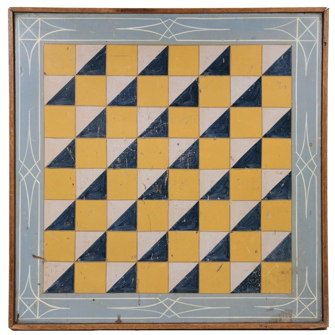 FOLK ART PAINTED GAME BOARD (1 of 2)