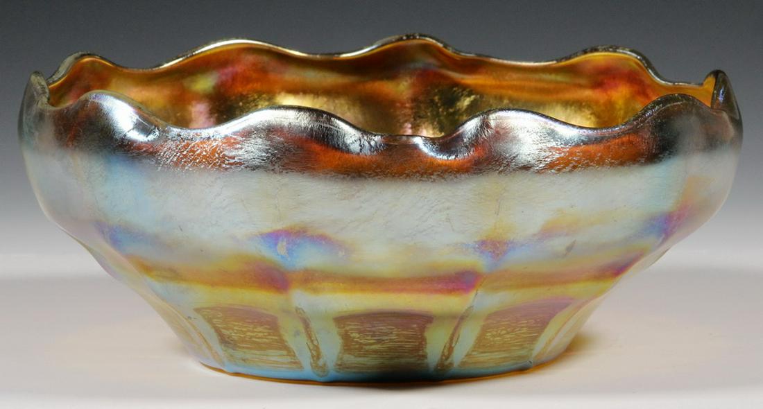 TIFFANY STUDIOS GOLD FAVRILE GLASS BOWL (1 of 5)