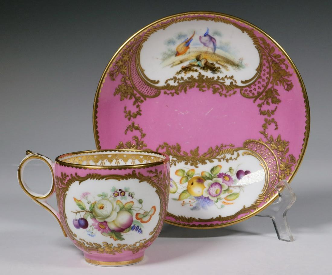 SEVRES PORCELAIN CUP & SAUCER (1 of 4)